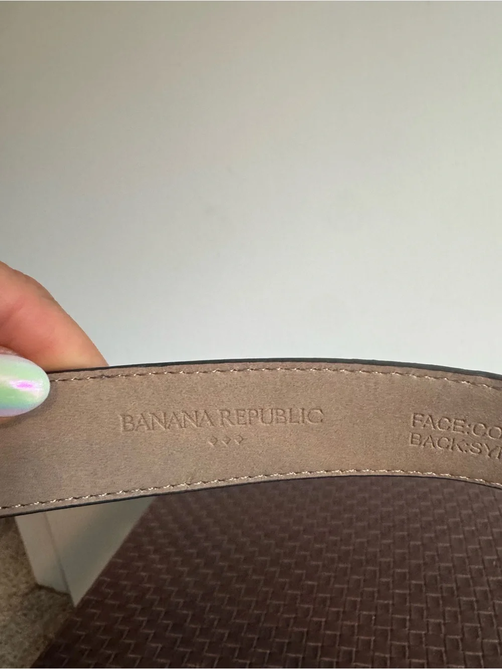 Banana Republic Blue Suede Belt with Silver Buckle